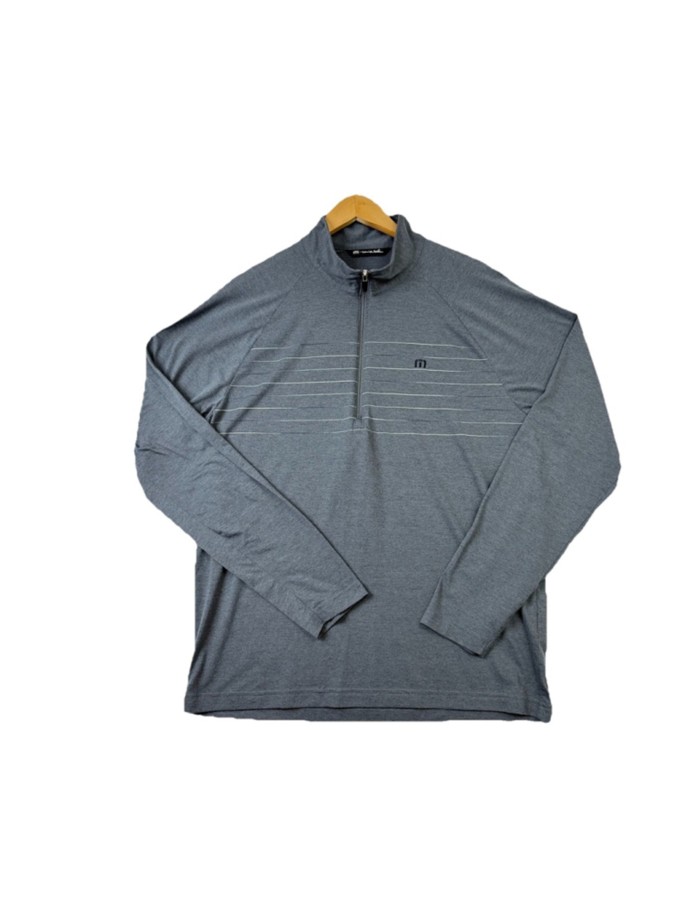 Travis Mathew Pullover Mens Large Gray 1/4 Zip Long Sleeve Golf Top Performance